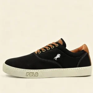 Sapatênis Masculino Tênis Sneakers Polo White Casual Confortável Preto