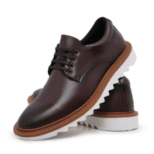 Sapato Social Derby Solado Tratorado com Cadarço Marrom
